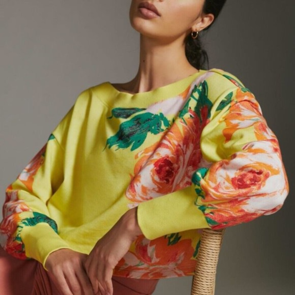 Daily Practice Floral Crop Sweatshirt